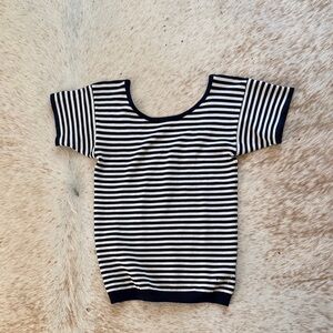 Striped Black & White Short Sleeve Kids Tee